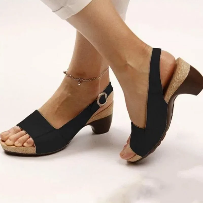 Women's Comfy Elegant Low Chunky Heel Shoes